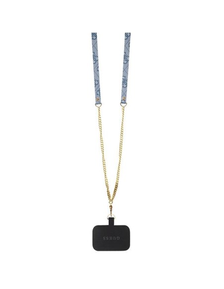 Guess Crossbody 4G metalinis logotipo dėklas iPhone 15 - mėlynas Guess Crossbody 4G metalinis logotipo dėklas iPhone 15 - mėlynas