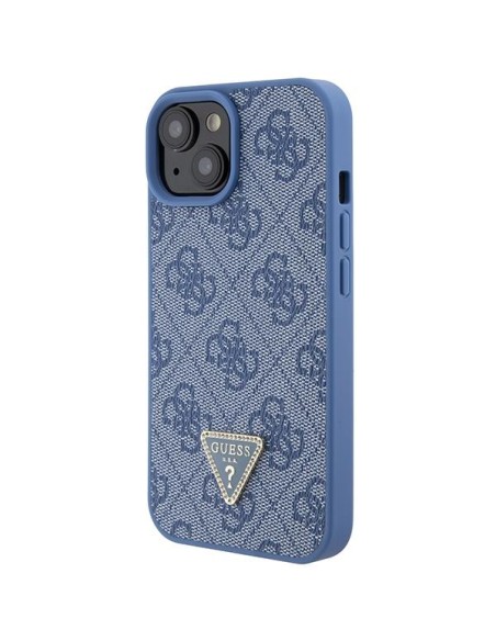 Guess Crossbody 4G metalinis logotipo dėklas iPhone 15 - mėlynas Guess Crossbody 4G metalinis logotipo dėklas iPhone 15 - mėlynas