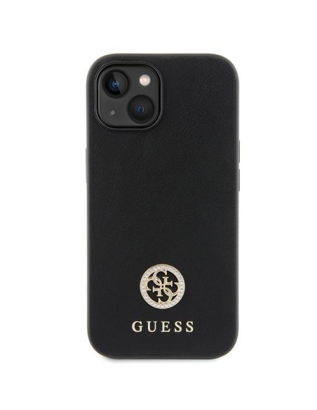 Guess Strass Metal Logo dėklas, skirtas iPhone 15 - juodas Guess Strass Metal Logo dėklas, skirtas iPhone 15 - juodas