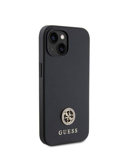Guess Strass Metal Logo dėklas, skirtas iPhone 15 - juodas Guess Strass Metal Logo dėklas, skirtas iPhone 15 - juodas