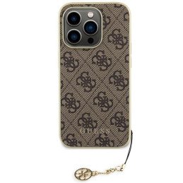 Guess 4G Charms Collection dėklas, skirtas iPhone 15 Pro Max - rudas