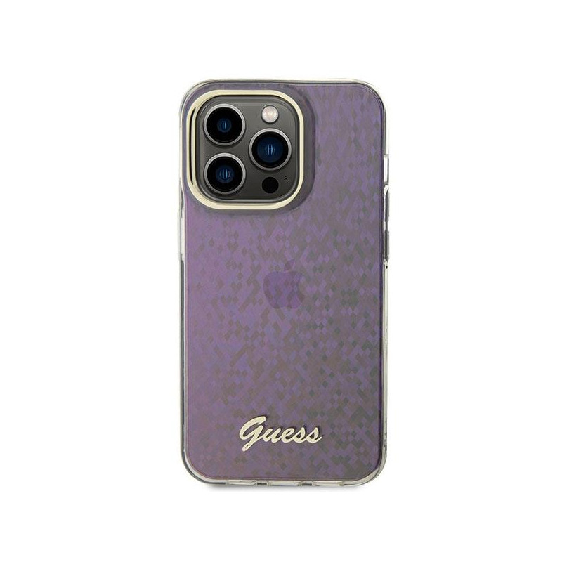 Guess IML Faceted Mirror Disco Iridescent dėklas iPhone 15 Pro Max - rožinis