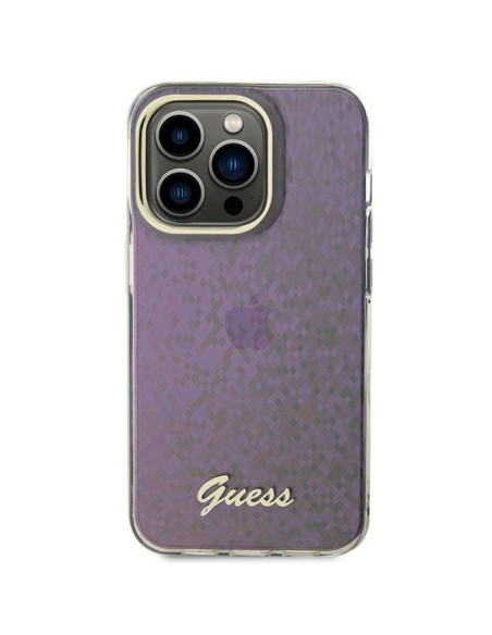 Guess IML Faceted Mirror Disco Iridescent dėklas iPhone 15 Pro Max - rožinis Guess IML Faceted Mirror Disco Iridescent dėklas iPhone 15 Pro Max - rožinis