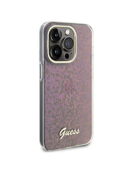 Guess IML Faceted Mirror Disco Iridescent dėklas iPhone 15 Pro Max - rožinis Guess IML Faceted Mirror Disco Iridescent dėklas iPhone 15 Pro Max - rožinis