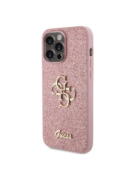Guess Glitter Script Big 4G dėklas, skirtas iPhone 15 Pro Max - rožinis Guess Glitter Script Big 4G dėklas, skirtas iPhone 15 Pro Max - rožinis
