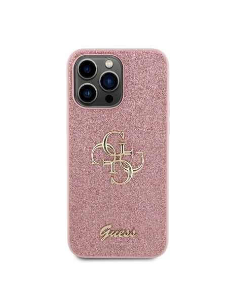 Guess Glitter Script Big 4G dėklas, skirtas iPhone 15 Pro Max - rožinis Guess Glitter Script Big 4G dėklas, skirtas iPhone 15 Pro Max - rožinis