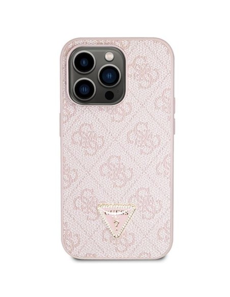 Guess Crossbody 4G metalinis logotipo dėklas iPhone 15 Pro Max - rožinis Guess Crossbody 4G metalinis logotipo dėklas iPhone 15 Pro Max - rožinis
