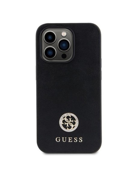 Guess Strass Metal Logo dėklas, skirtas iPhone 15 Pro Max - juodas Guess Strass Metal Logo dėklas, skirtas iPhone 15 Pro Max - juodas