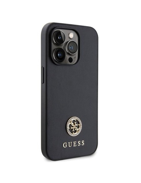 Guess Strass Metal Logo dėklas, skirtas iPhone 15 Pro Max - juodas Guess Strass Metal Logo dėklas, skirtas iPhone 15 Pro Max - juodas