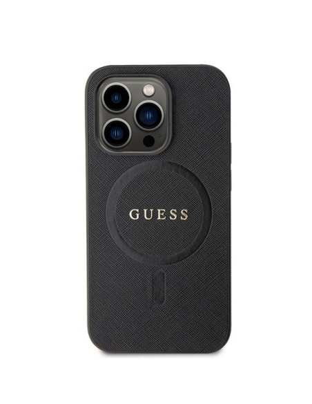 Guess Saffiano MagSafe dėklas iPhone 15 Pro - juodas Guess Saffiano MagSafe dėklas iPhone 15 Pro - juodas