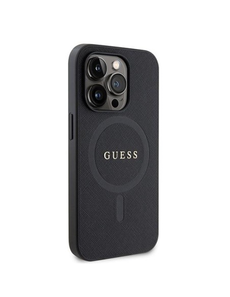Guess Saffiano MagSafe dėklas iPhone 15 Pro - juodas Guess Saffiano MagSafe dėklas iPhone 15 Pro - juodas