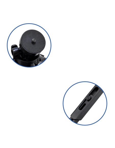 Mini trikojo asmenukių nuotraukų laikiklis telefono kamerai GoPro kamera 16-21cm juoda Mini trikojo asmenukių nuotraukų laikiklis telefono kamerai GoPro kamera 16-21cm juoda