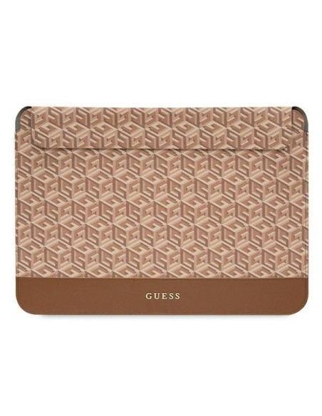 Guess GCube Stripes dėklas 16" nešiojamam kompiuteriui – rudas Guess GCube Stripes dėklas 16" nešiojamam kompiuteriui – rudas