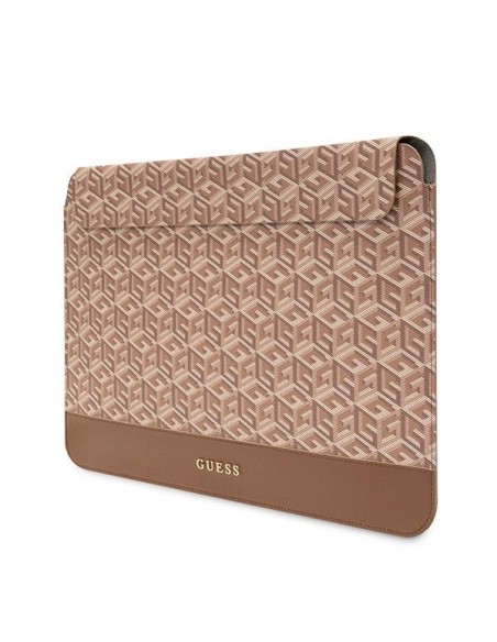 Guess GCube Stripes dėklas 16" nešiojamam kompiuteriui – rudas Guess GCube Stripes dėklas 16" nešiojamam kompiuteriui – rudas