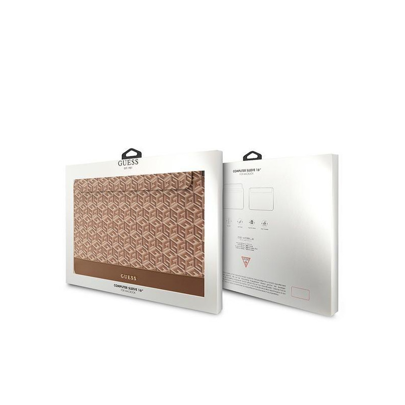 Guess GCube Stripes dėklas 16" nešiojamam kompiuteriui – rudas