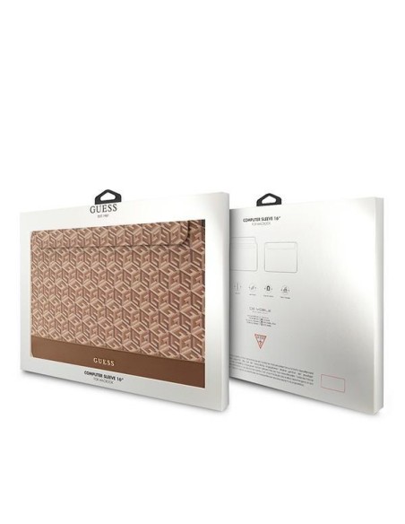 Guess GCube Stripes dėklas 16" nešiojamam kompiuteriui – rudas Guess GCube Stripes dėklas 16" nešiojamam kompiuteriui – rudas