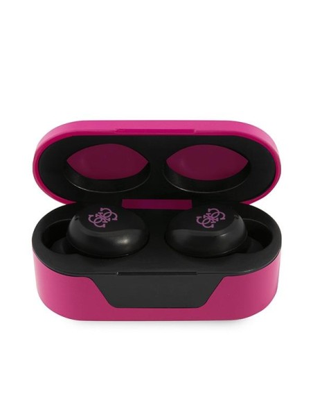 Guess TWS Bluetooth ausinės + prijungimo stotelė - rožinė Guess TWS Bluetooth ausinės + prijungimo stotelė - rožinė