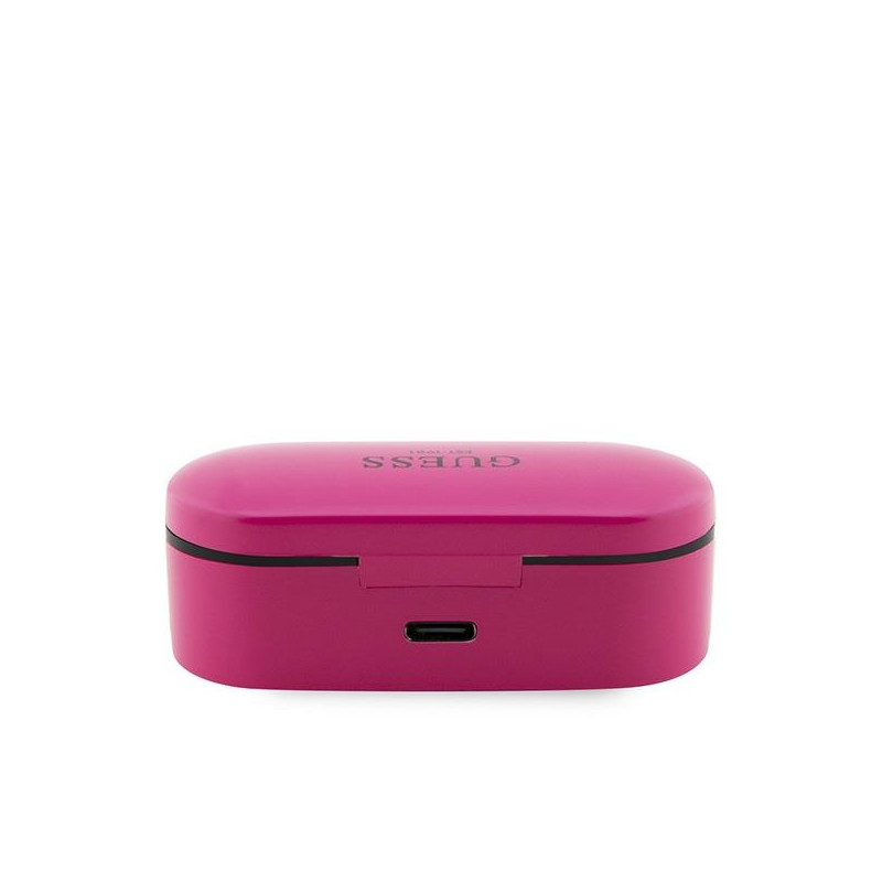 Guess TWS Bluetooth ausinės + prijungimo stotelė - rožinė