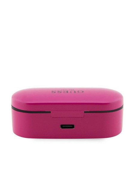 Guess TWS Bluetooth ausinės + prijungimo stotelė - rožinė Guess TWS Bluetooth ausinės + prijungimo stotelė - rožinė