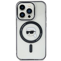 Karl Lagerfeld IML Karl& 39 s Head MagSafe dėklas iPhone 15 Plus - skaidrus