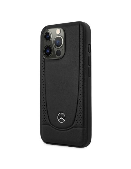 Mercedes Leather Urban dėklas iPhone 15 Pro - juodas Mercedes Leather Urban dėklas iPhone 15 Pro - juodas