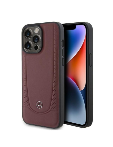 Mercedes Leather Urban Bengale dėklas iPhone 15 Pro - raudonas Mercedes Leather Urban Bengale dėklas iPhone 15 Pro - raudonas