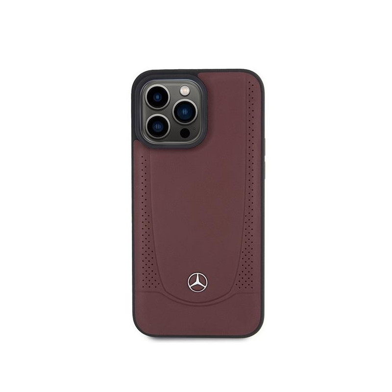 Mercedes Leather Urban Bengale dėklas iPhone 15 Pro - raudonas