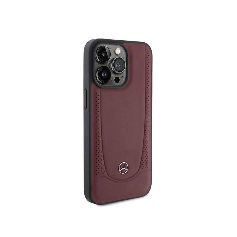 Mercedes Leather Urban Bengale dėklas iPhone 15 Pro - raudonas