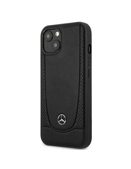 Mercedes Leather Urban dėklas iPhone 15 Plus - juodas Mercedes Leather Urban dėklas iPhone 15 Plus - juodas