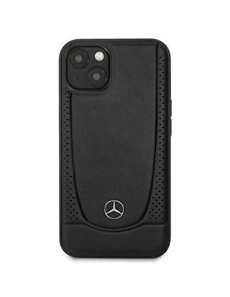 Mercedes Leather Urban dėklas iPhone 15 Plus - juodas Mercedes Leather Urban dėklas iPhone 15 Plus - juodas