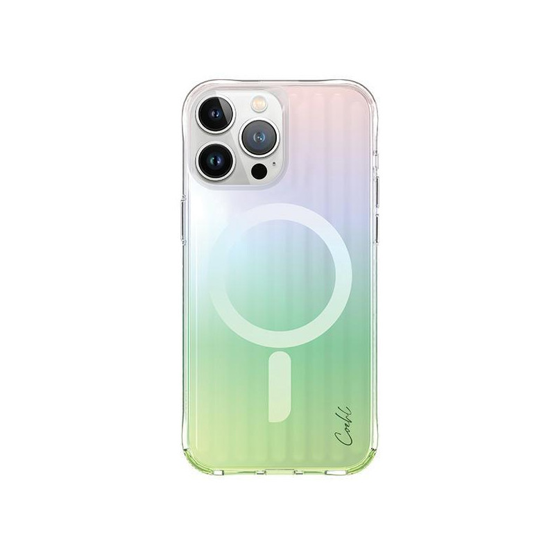 UNIQ Coehl linijinis magnetinis įkrovimo dėklas iPhone 15 Pro - vaivorykštis UNIQ Coehl linijinis magnetinis įkrovimo dėklas iPhone 15 Pro - vaivorykštis