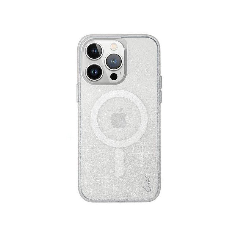 UNIQ Coehl Lumino Magnetic Charging dėklas, skirtas iPhone 15 Pro Max - sidabrinis UNIQ Coehl Lumino Magnetic Charging dėklas, skirtas iPhone 15 Pro Max - sidabrinis