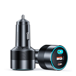 Greitas automobilinis įkroviklis 130W 2xUSB-C + USB-A juodas