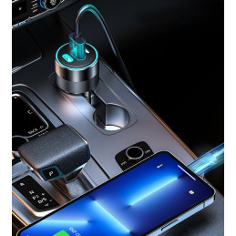 Greitas automobilinis įkroviklis 130W 2xUSB-C + USB-A juodas