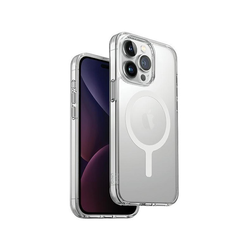 UNIQ LifePro Xtreme Magclick įkrovimo dėklas iPhone 15 Pro - skaidrus