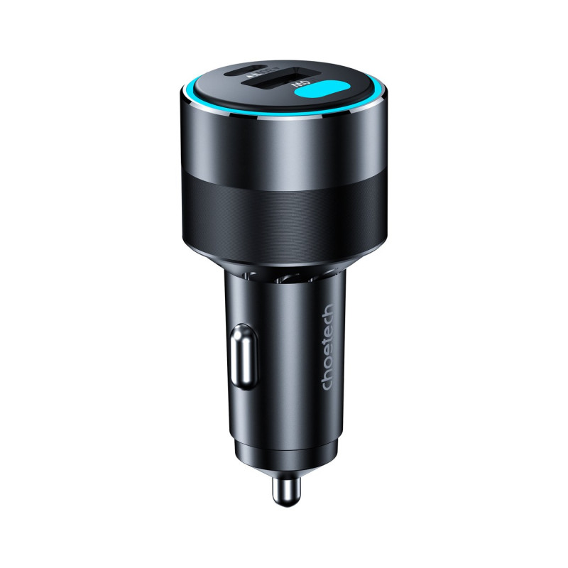 Greitas automobilinis įkroviklis 130W 2xUSB-C + USB-A juodas