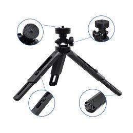 Mini trikojo asmenukių nuotraukų laikiklis telefono kamerai GoPro kamera 16-21cm juoda