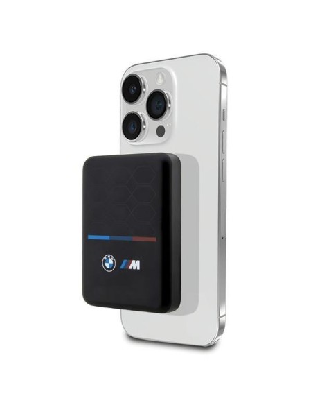 BMW M Collection MagSafe 15W 5000mAh indukcinis maitinimo blokas + laidas - juodas BMW M Collection MagSafe 15W 5000mAh indukcinis maitinimo blokas + laidas - juodas