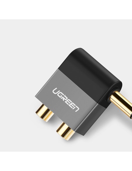 Garso lizdo adapteris 6,35 mm vyriškas iki 2xRCA moteriškas juodas Garso lizdo adapteris 6,35 mm vyriškas iki 2xRCA moteriškas juodas