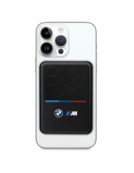 BMW M Collection MagSafe 15W 5000mAh indukcinis maitinimo blokas + laidas - juodas BMW M Collection MagSafe 15W 5000mAh indukcinis maitinimo blokas + laidas - juodas