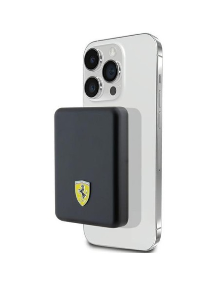 Powerbank Ferrari Metal Logo MagSafe 15W 5000mAh - juoda Powerbank Ferrari Metal Logo MagSafe 15W 5000mAh - juoda