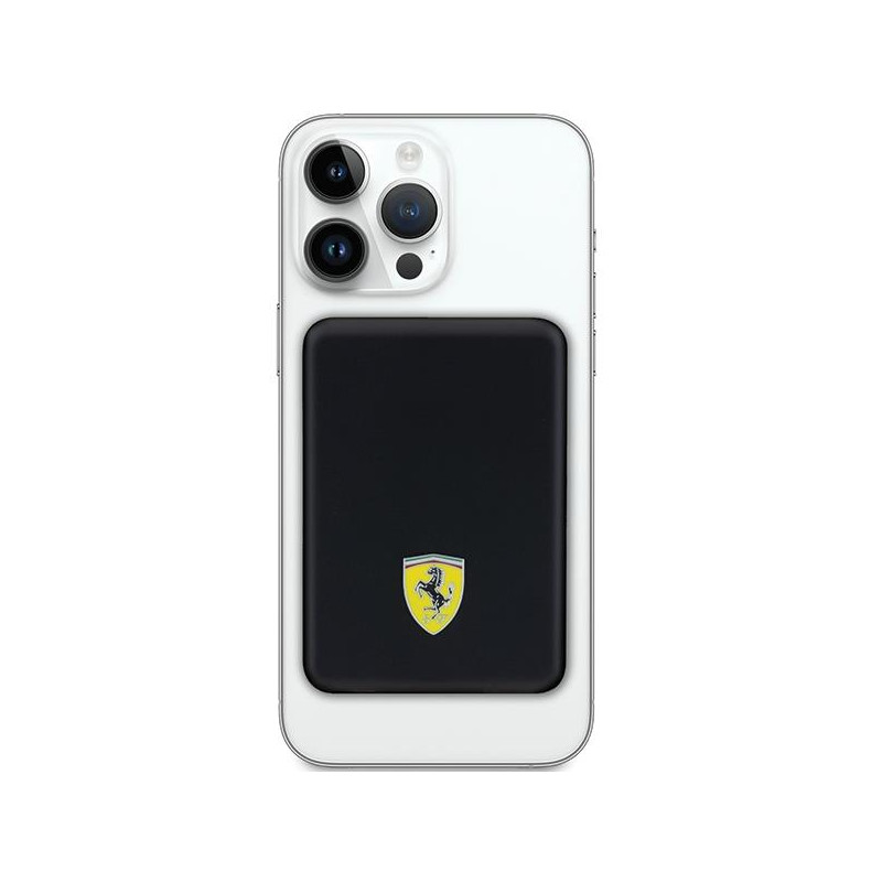 Powerbank Ferrari Metal Logo MagSafe 15W 5000mAh - juoda