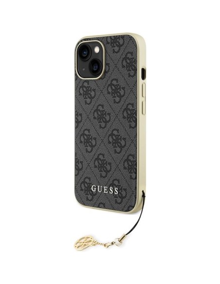 Guess 4G Charms Collection dėklas iPhone 15 - pilkas Guess 4G Charms Collection dėklas iPhone 15 - pilkas