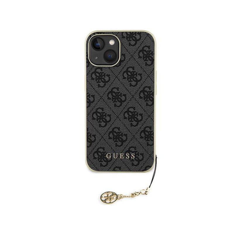 Guess 4G Charms Collection dėklas iPhone 15 - pilkas