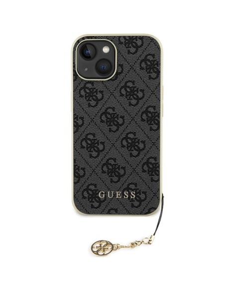 Guess 4G Charms Collection dėklas iPhone 15 - pilkas Guess 4G Charms Collection dėklas iPhone 15 - pilkas