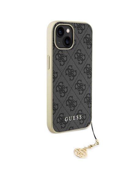 Guess 4G Charms Collection dėklas iPhone 15 - pilkas Guess 4G Charms Collection dėklas iPhone 15 - pilkas