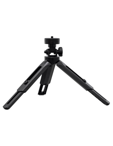 Mini trikojo asmenukių nuotraukų laikiklis telefono kamerai GoPro kamera 16-21cm juoda Mini trikojo asmenukių nuotraukų laikiklis telefono kamerai GoPro kamera 16-21cm juoda