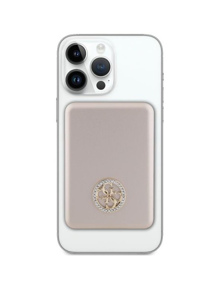 Guess MagSafe 4G Strassed Metal Logo indukcinis maitinimo blokas 5W 3000mAh - auksinis