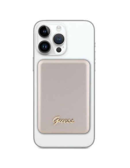Guess MagSafe Metal Script Logo indukcinis maitinimo blokas 5W 3000mAh - auksinis