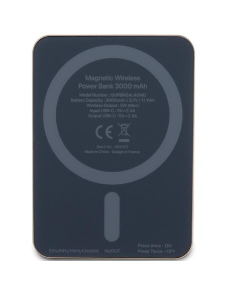 Guess MagSafe Metal Script Logo indukcinis maitinimo blokas 5W 3000mAh - auksinis